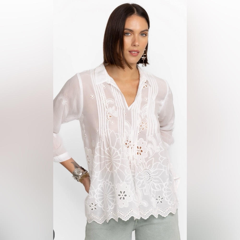 Johnny Was White Lemmi Blouse